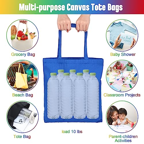 Roowest 60 Pack Canvas Tote Bags Bulk, 16" x 15", Multicolor - color: Multicolor