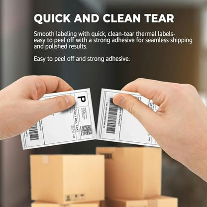 Rockin Rolls 4x6 Direct Thermal Fanfold Labels, 2000 Count, 4 Packs of 500