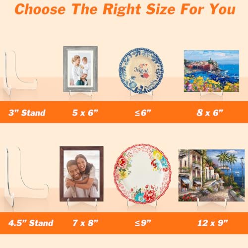 5 Pack Acrylic Display Stand, Plate Stand for Display, Easel Stand