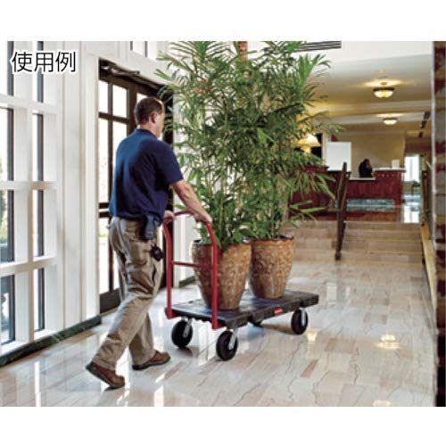 Rubbermaid Commercial Products Heavy Duty Platform Truck, Black Push Cart Dolly, Trolley Cart with Wheels, for Warehouse/Garage/Cleaning/Manufacturing