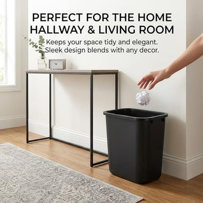 12 Pack Black Garbage Can, 3.25 Gallon Bathroom Trash Can Set, Small Waste Basket for Bedroom Office, Plastic Durable Trash Bin for Kitchen, Fits Under Desk, Sink, Cabinet, Bulk Commercial Trash Cans