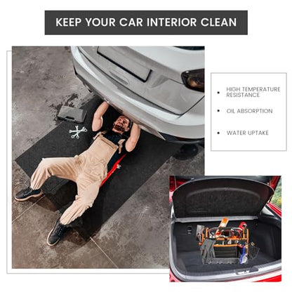 2 Pcs 29 x 36 Inch Oil Spill Absorbent Garage Mat, Black
