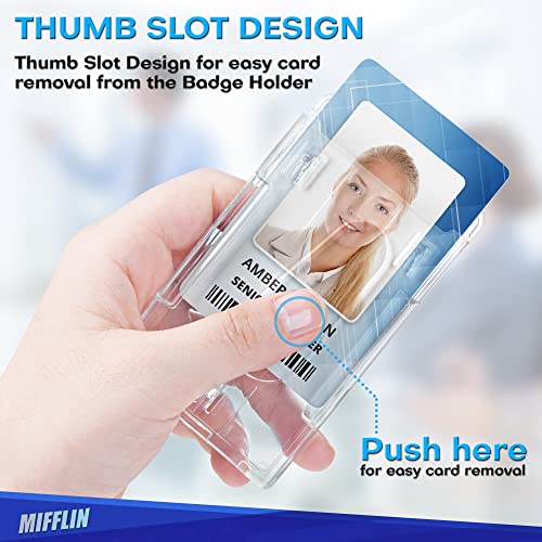 Rigid ID Name Badge Holders, Vertical, 3.35x2.1”, Clear Plastic, 2 Pack - size: 2 Pack