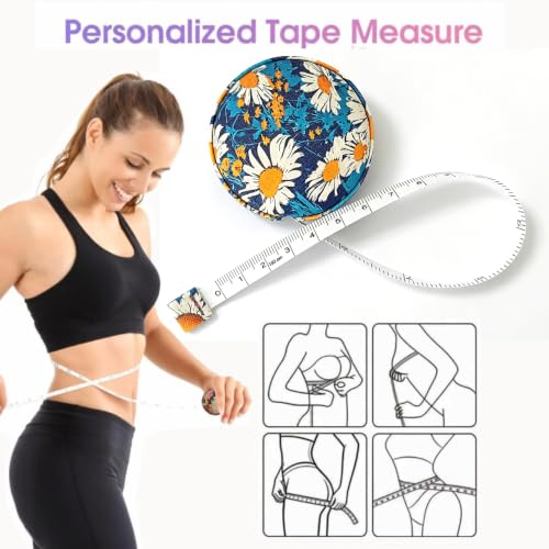 Body Measuring Tape for Body Cloth Tape Measure Fabric Tailors Sewing Medical Measurements TapeLeather Tape Measure Retractable Dual Sided Ruler (Sea Bloom) - color: Sea Bloom
