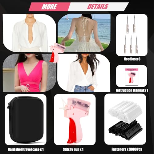 BLEDS Pink Stitch Gun for Clothes Quick Clothing Fixer Hemming Sewing Tool