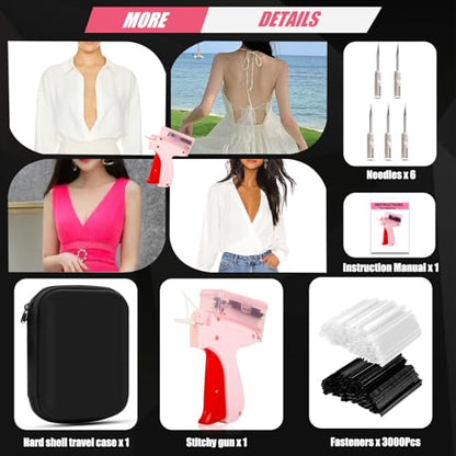 BLEDS Pink Stitch Gun for Clothes Quick Clothing Fixer Hemming Sewing Tool