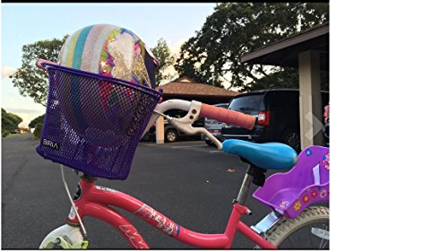 Basket with Hooks, Front, Removable, Wire mesh Small, Kids Bicycle Basket - color: Pink