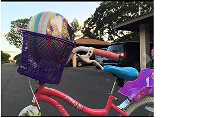 Basket with Hooks, Front, Removable, Wire mesh Small, Kids Bicycle Basket - color: Green