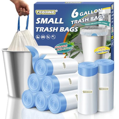 Medium 6 Gallon Trash Bags Drawstring,1.1 Mil,Unscented,240 Count - color: 6gal-240