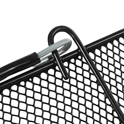 Stackable Metal Shopping Baskets, 12PCS Black Portable Hollow-out Shopping Basket with 2 Sides Foldable Handles, Multifunctional Shopping Baskets for Grocery, Retail