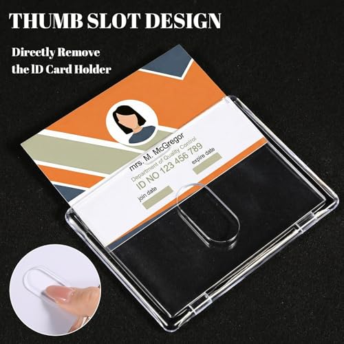2 Pack Retractable Badge Reel with Clear Horizontal Id Card Holder - style: 2 Set Horizontal Acrylic
