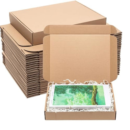 Wowxyz Shipping Boxes 12x9x2" 30 Pack Brown Corrugated Cardboard Mailer - size: 12x9x2"