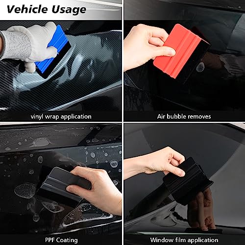 NEWISHTOOL 100 PCS Felt Squeegee for Vinyl, PPF Tint Wrap Application Tool - color: Mixed Colors