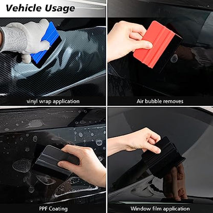 NEWISHTOOL 100 PCS Felt Squeegee for Vinyl, PPF Tint Wrap Application Tool - color: Mixed Colors