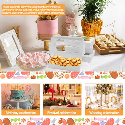 60 Pack 7 x 4 3/8 x 1.5 Inch Cookie Boxes with Clear Window - color: 60PCS White Boxes