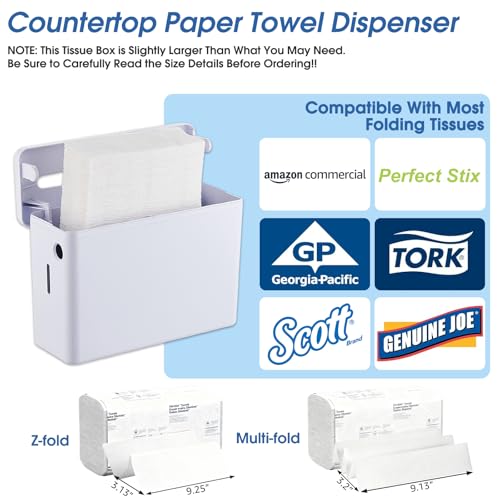 Countertop Paper Towel Dispenser, 200-Sheet Capacity - color: 5857s-white