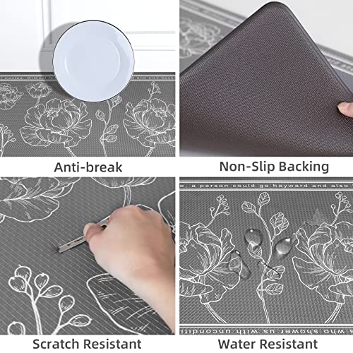 Kitchen Floor Mat Set of 2, Anti Fatigue Mat 17"x47"+17"x29" - color: Grey, size: 17"x47"+17"x29"