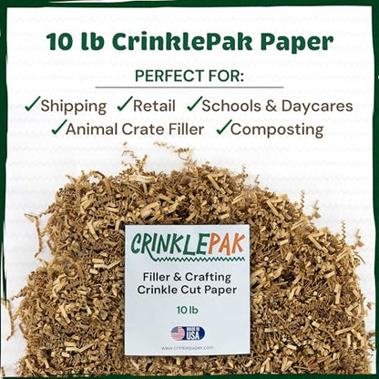 10LB Kraft Crinkle Paper Filler USA Made - color: Kraft, size: 10 LB