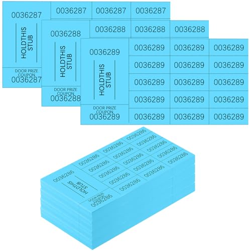 Kosiz 15 Bid 504 Raffle Ticket Sheets Chinese Auction Tickets, Lake Blue - color: Lake Blue, size: 15 Bid