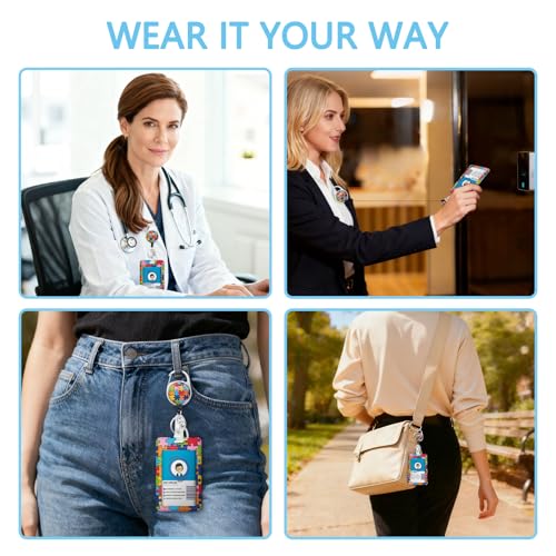 Gctriki Autism Awareness Lanyards for ID Badges, Badge Holder Retractable - color: Autism Awareness Puzzle