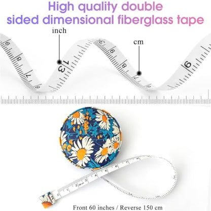 Body Measuring Tape for Body Cloth Tape Measure Fabric Tailors Sewing Medical Measurements TapeLeather Tape Measure Retractable Dual Sided Ruler (Sea Bloom) - color: Sea Bloom