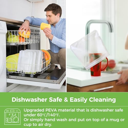 SPLF 12 Pack Dishwasher Safe Reusable Food Storage Bags, White - color: White, size: 12 Pack-2 Gallon 5 Sandwich 5 Snack