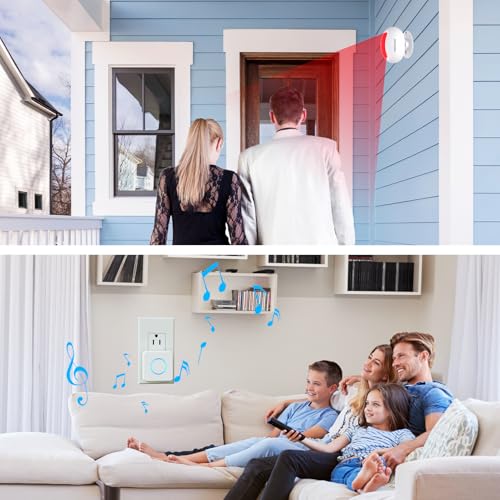 Motion Sensor Door Chime, Wireless Motion Alarm Indoor for Business Entry - style: 1 Rreceiver 2 Sensors