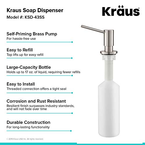 KRAUS Kitchen Soap and Lotion Dispenser in Stainless Steel, KSD-43SS - color: Stainless Steel