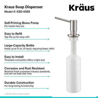 KRAUS Kitchen Soap and Lotion Dispenser in Stainless Steel, KSD-43SS - color: Stainless Steel