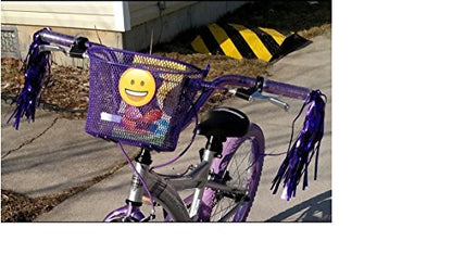Basket with Hooks, Front, Removable, Wire mesh Small, Kids Bicycle Basket - color: Blue
