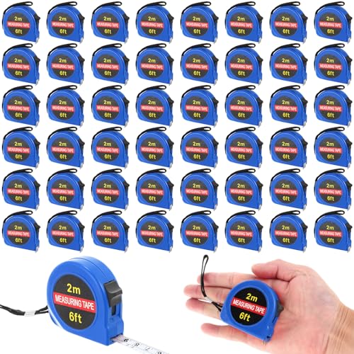 Copkim 50 Pcs 6 ft Mini Tape Measure Retractable Bulk,Blue - color: Blue