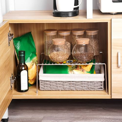Tomorotec Spice Rack Cabinet Organizer, Expandable Steel, Kitchen, Silver - color: Silver-2 Pcs
