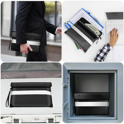 Vailoin 6200°F Fireproof Document Bag, 8 Layers of Heat Insulated Materials - color: Black, size: 13.9"x10.6"