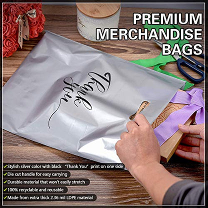 Rainbows & Lilies Thank You Bags with Handles, 100pk 12" x 15", 2pk Bundle