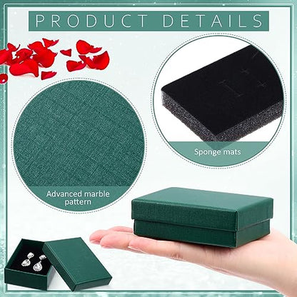 Sasylvia 36 Pcs Jewelry Gift Boxes Cardboard Jewelry Boxes, Dark Green - color: Dark Green