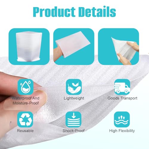100 Sheets 4x6 Inch Cushion Foam Sheets, Protective Packing Foam Wrap for Fragile Items, Alternative to Bubble Wrap for Moving Shipping Supplies - size: 10 x15 cm