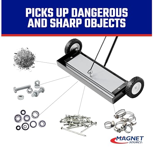 Master Magnetics Heavy Duty Magnetic Sweeper - Heavy Duty Push-Type with Release, 24" Sweeping Width, MFSM24RX - style: 24"