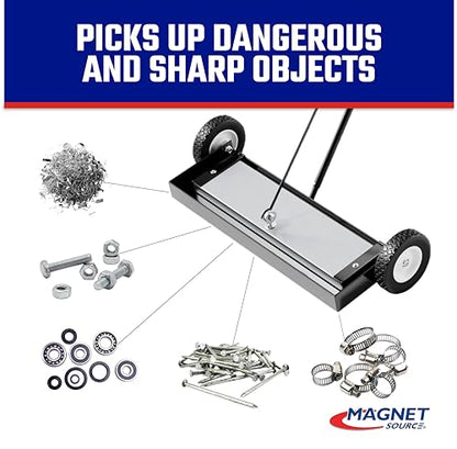 Master Magnetics Heavy Duty Magnetic Sweeper - Heavy Duty Push-Type with Release, 24" Sweeping Width, MFSM24RX - style: 24"