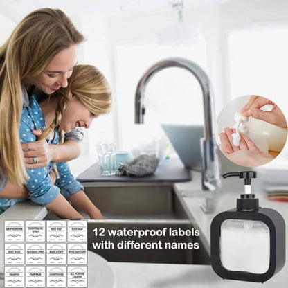 Soap Dispenser, Multifunctional, Bathroom & Kitchen, Liquid Dish Wash One-Hand Dispensing, Black, 17oz - color: Black, 17oz