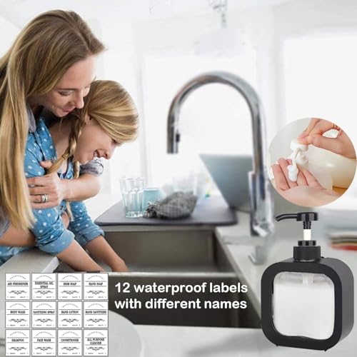 Soap Dispenser, Multifunctional, Bathroom & Kitchen, Liquid Dish Wash One-Hand Dispensing, Black, 10oz - color: Black, 10oz