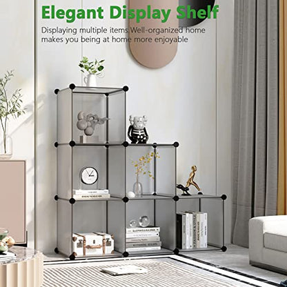 C&AHOME 6-Cube Storage Organizer Cube Shelf Closet Storage Bookcase, Grey - color: Grey