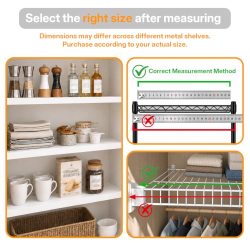 CLICLIE Wire Shelf Covers, 32" W X 12" D PVC Wire Rack Covers for Pantry - size: 32"W x 12"D