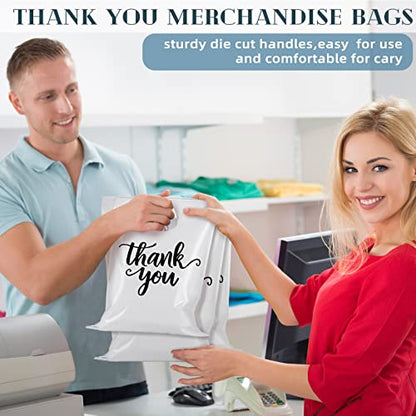 Eersida 200 Pcs Thank You Bags for Small Business, White - color: White