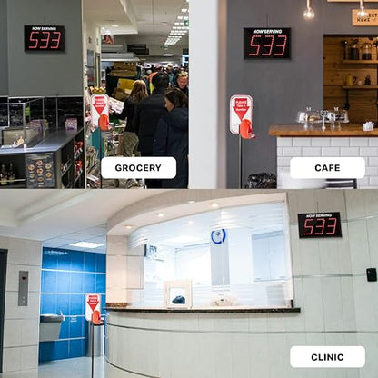 3-Digit Wireless Take A Number System with Floor Dispenser
