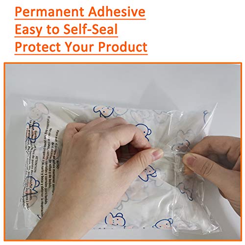 1000 Count 9x12 Inch Self Seal Clear Poly Bags - size: 9x12 Inch (1000 Count)