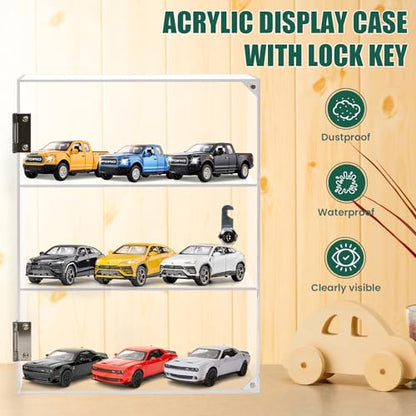 Locking Display Case, Acrylic Display Case with Lock Key, Clear Countertop Display case with Shelves(11.8x5.9x15.7 inch, 4.9in Shelf Clearance) - size: 4.9in Shelf Clearance