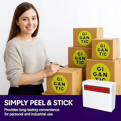 Packing List Enclosed Envelopes – 4.5" x 5.5" Short Side Opening – Self-Adhesive Clear or Printed Options – Multiple Pack Sizes (Print - PLE, 500) - style: Print - PLE