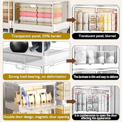 Kmiectse Clear Storage Bins with Lids 3 Pack 【Stackable & Sturdy】 - size: 3 Tier-3 Lids