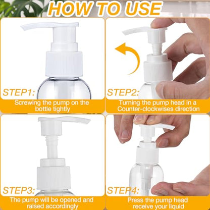 Nuenen 48 Pcs 4oz/120ml Lotion Bottles with Pump, White and Clear - color: White and Clear