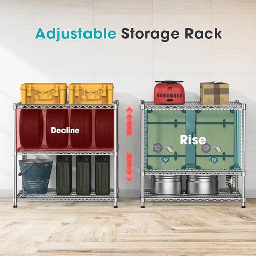 21"Depth Heavy Duty Metal Wire Shelving Unit Storage Shelves Adjustable Laundry Room Shelf Microwave Stand Sturdy Steel Storage Rack Organizer 1650LBS for Pantry Garage warehouse 21Dx30"Wx29"H - size: 3-Tier-Silver[21"D x 30"W x 29"H]